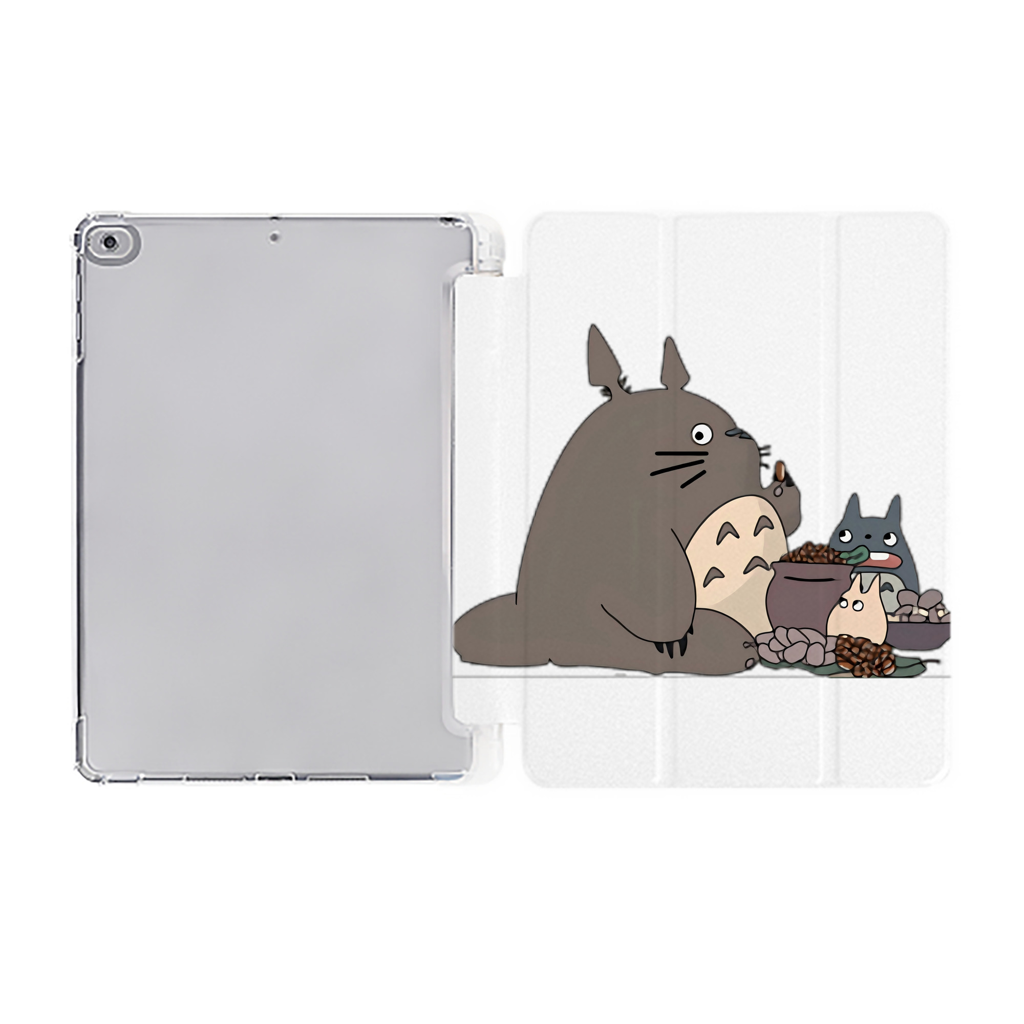 （画像用） となりのトトロ 草壁メイ 草壁サツキ My Neighbor Totoro Satsuki Kusakabe Mei Kusakabe IPad ケース ペン収納付き 三つ折りスタンド PUレザー×シリコン 対応機種9.5/10.5/10.9インチ